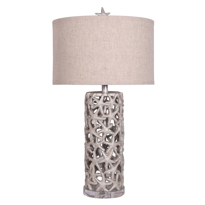 Lux Lighting Darla 30 Poly Star Table Lamp -Beige, (Set of 2)