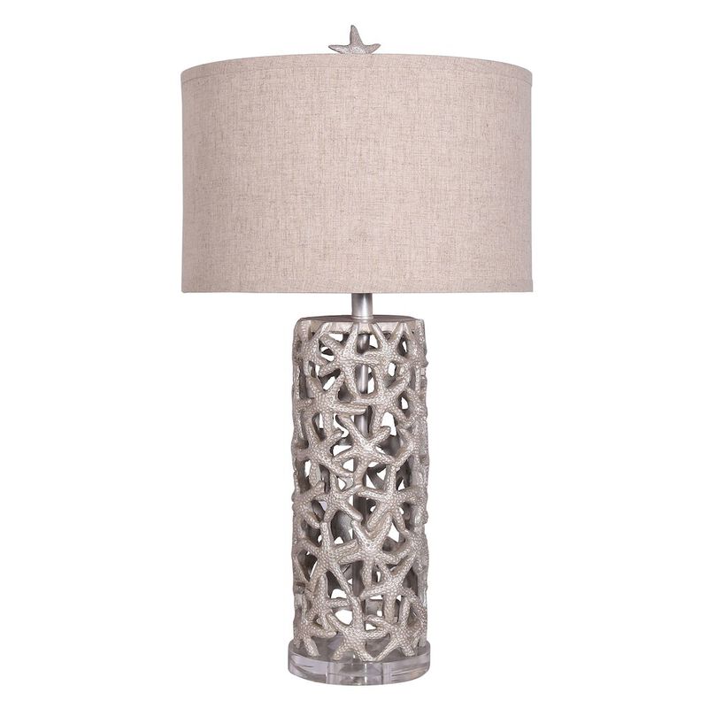 Lux Lighting Darla 30 Poly Star Table Lamp -Beige, (Set of 2)