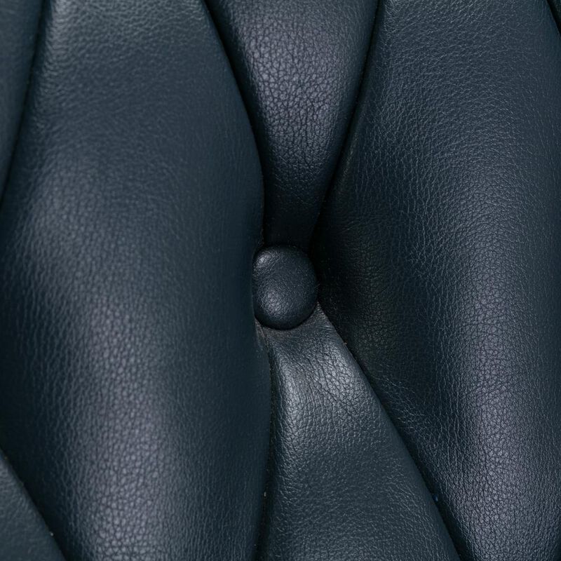 Comfort Pointe Clayton Midnight Blue Tufted Faux Leather Swivel Chair