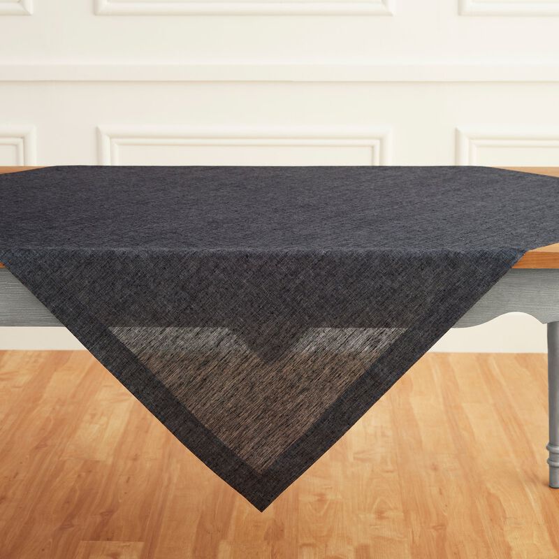 Solino Home 100% Pure Linen Table Throw 52 x 52 Inch | Athena