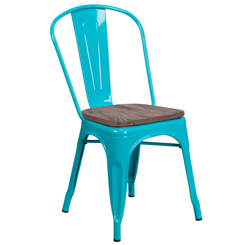 Metal/Wood Colorful Restaurant Chairs