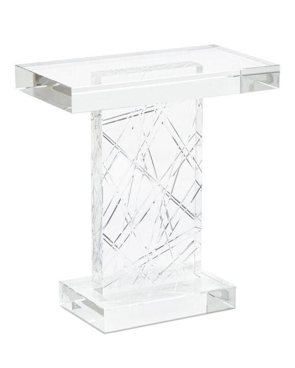 Etched Crystal Accent Table