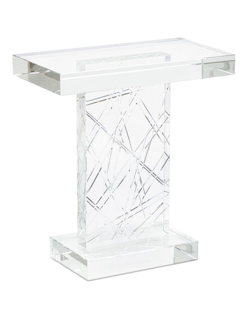 Etched Crystal Accent Table