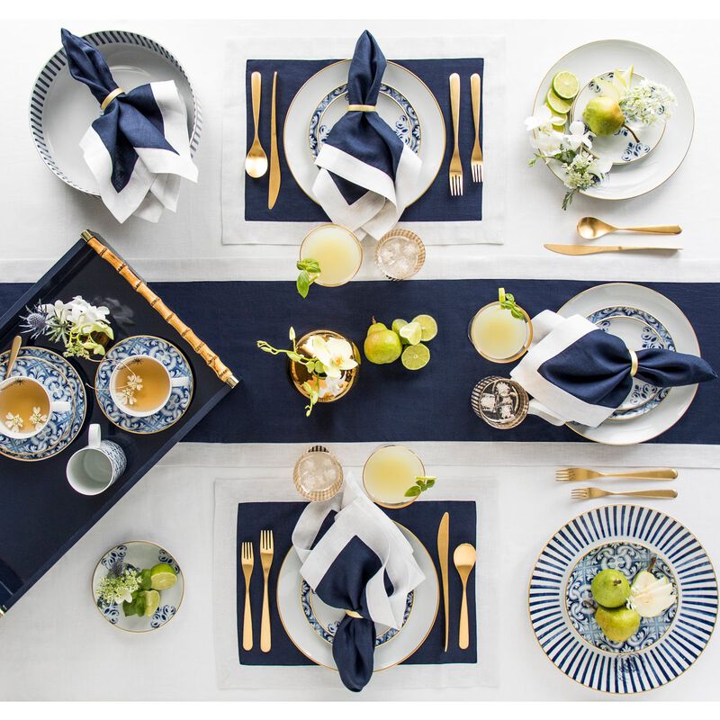 Solino Home 100% Pure Linen 14 x 19 Inch Placemats Set of 4 | Festive Edge