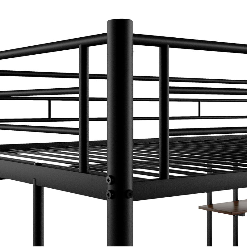 Merax Classic  MDF Loft Bed with Desk and Shelf