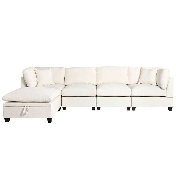 Merax Modular Sectional Sofa with 2 Hidden Cup Holders