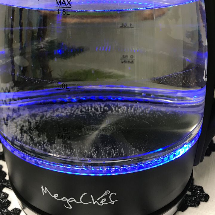 MegaChef 1.8Lt. Glass and Stainless Steel Electric Tea Kettle