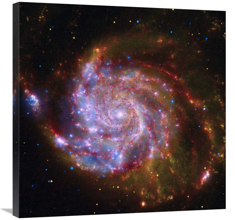 Spitzer-Hubble-Chandra Composite of M101-Canvas Art-30x30