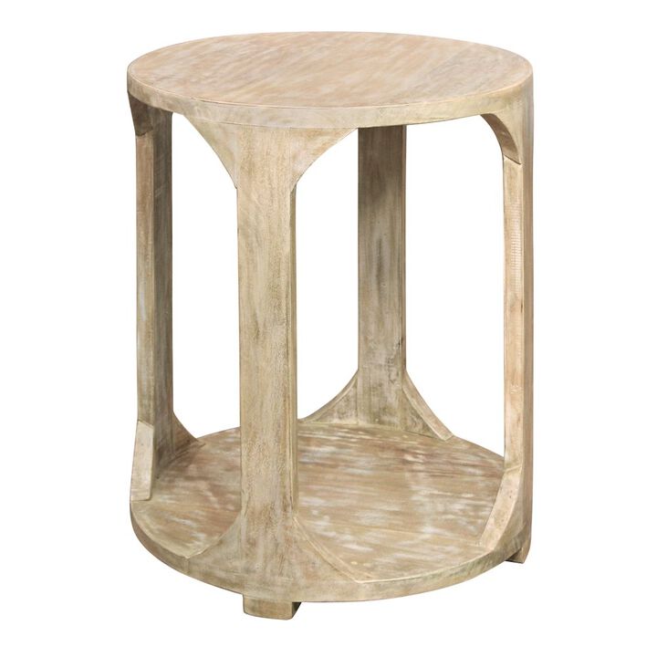 Alex Hamilton Jenna Round End Table with Shelf