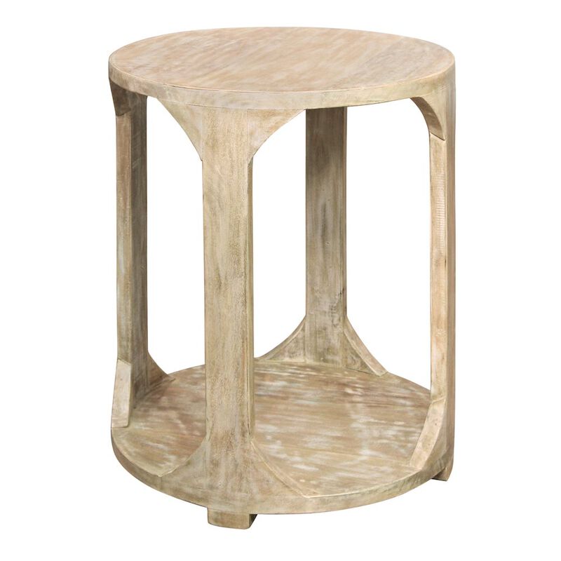 Alex Hamilton Jenna Round End Table with Shelf