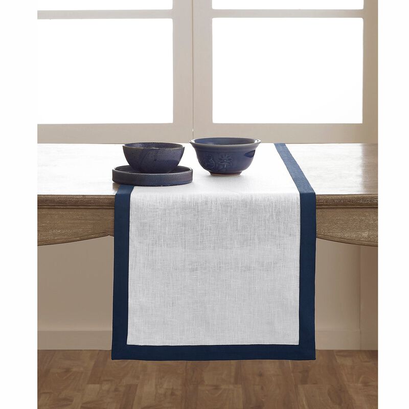 Solino Home 100% Pure Linen Table Runner 14 x 60 Inch | Classic