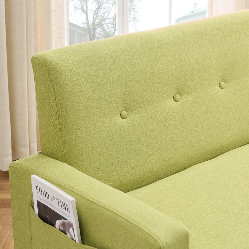 Merax Upholstered Loveseat Sofa with Hidden Storage