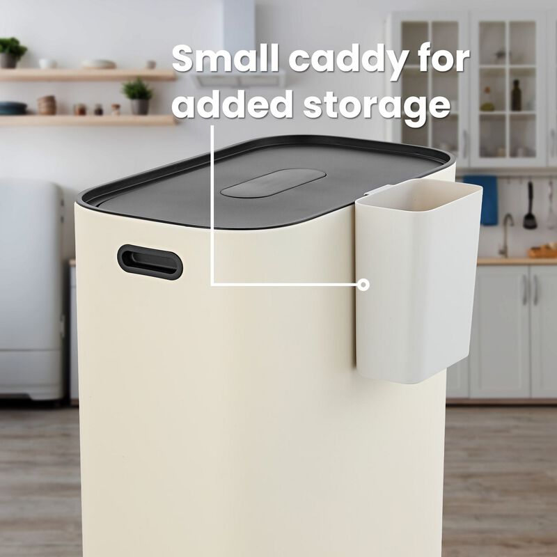 Beni Kitchen Trash/Recycling Double-Bucket Step-Open Trash Can with Liners