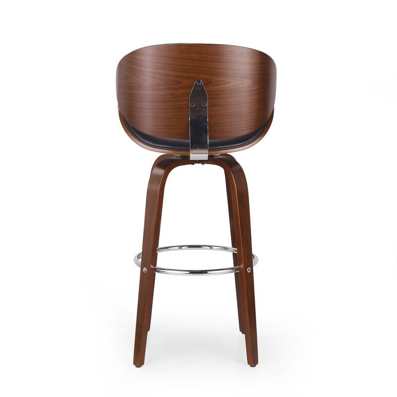 Merax Mid-Century Modern Upholstered Swivel Barstool