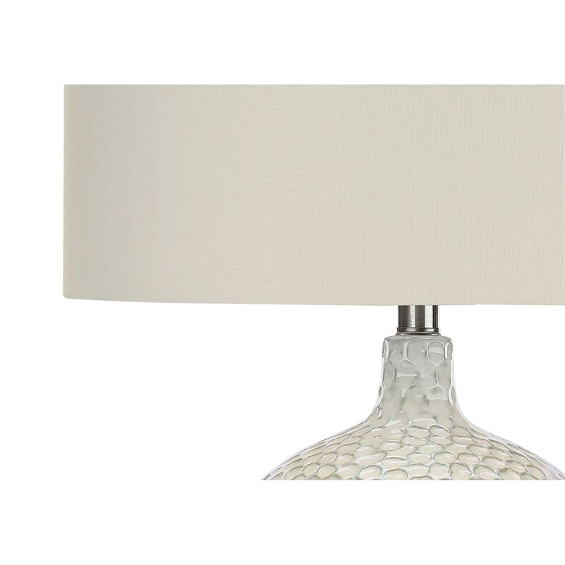 Monarch Specialties I 9607 - Lighting, 28"H, Table Lamp, Cream Ceramic, Ivory / Cream Shade, Contemporary