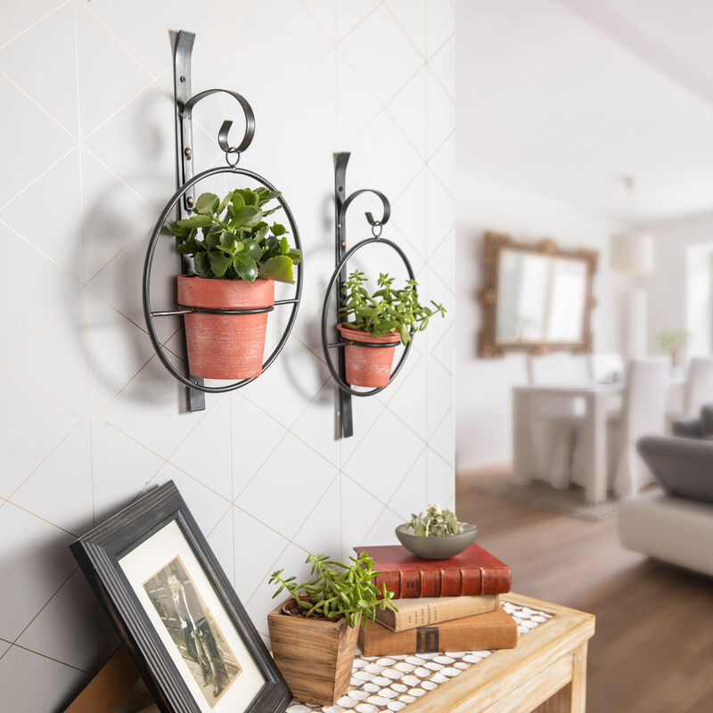 Tivoli 2-Piece Metal Hanging Planter Set