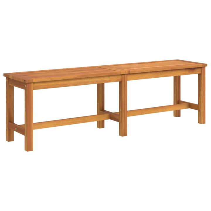 vidaXL Solid Acacia Wood Patio Bench - Sturdy Outdoor Seating for Garden, Yard, and Indoor Use - 59.1" x 13.8" x 17.7" Size - Brown Finish