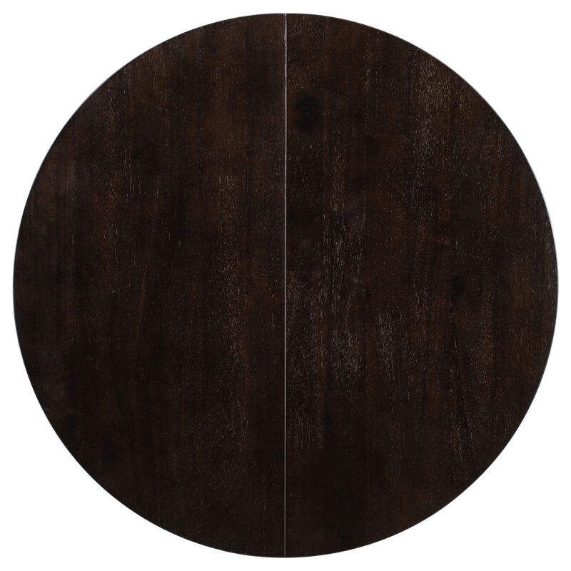 Farmhouse Round Extendable Dining Table With 16 Leaf Wood Kitchen Table