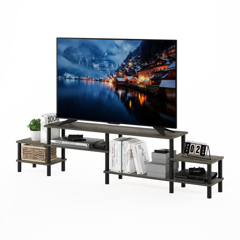 Furinno Furinno Turn-N-Tube Grand Entertainment Center for TV up to 80 Inch, French Oak Grey/Black
