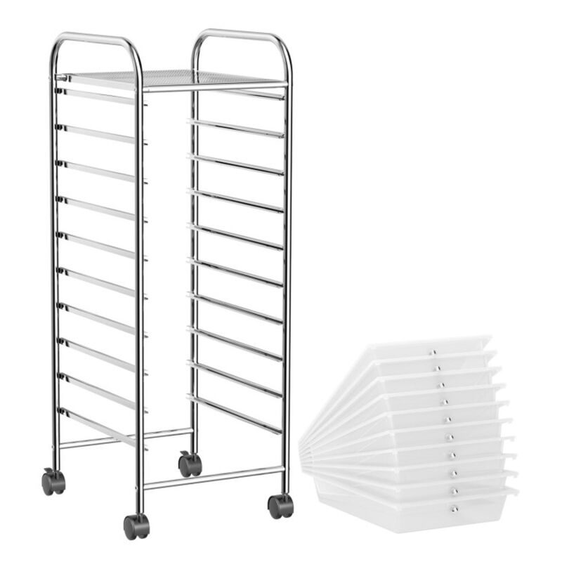 Hivvago 10 Drawer Rolling Storage Cart Organizer with 4 Universal Casters