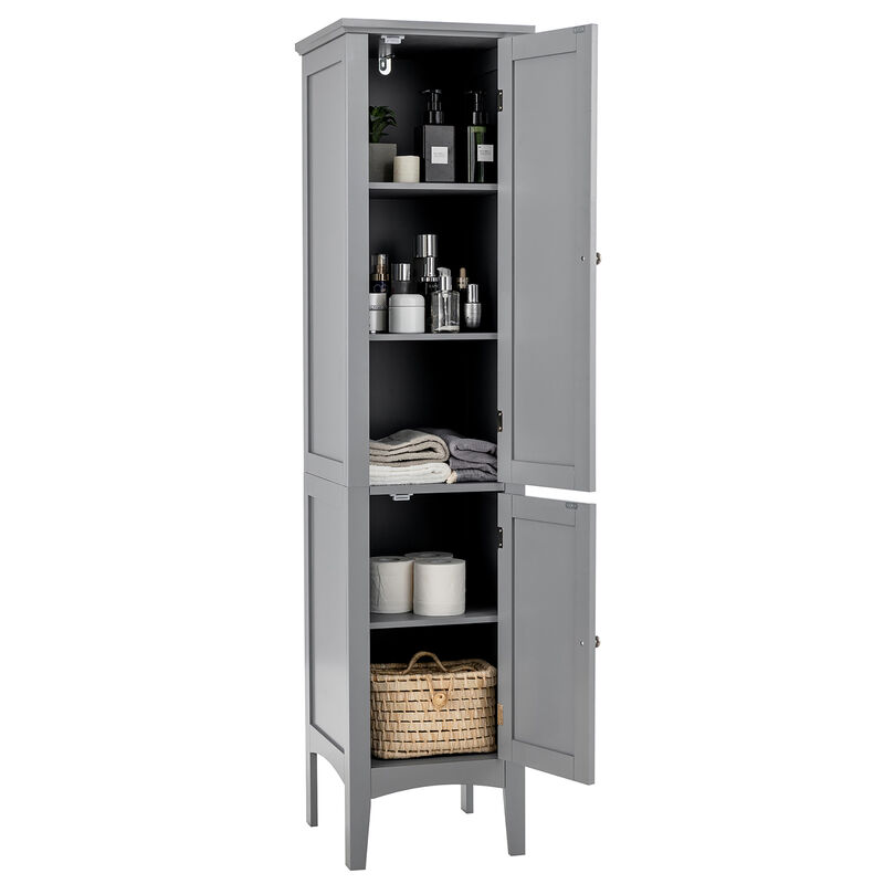 Costway Freestanding Bathroom Storage Cabinet Linen Tower Kitchen Living Room Brown