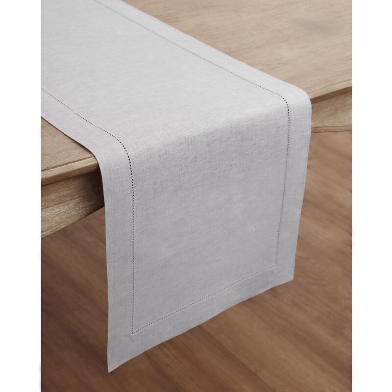 Solino Home 100% Pure Linen Table Runner | Classic Hemstitch for Thanksgiving, Christmas