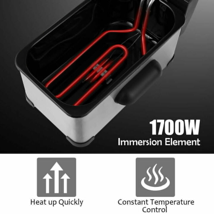 3.2 Quart Electric Stainless Steel Deep Air Fryer with Timer