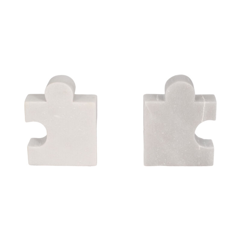 Puzzle Piece Marble Bookends