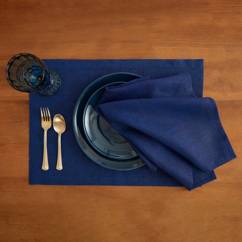 Solino Home 100% Pure Linen 14 x 19 Inch Placemats Set of 4 | Athena