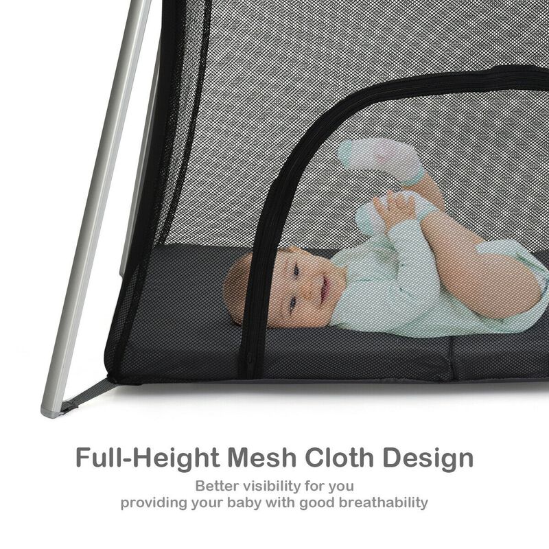 Lightweight Foldable Baby Playpen w/ Carry Bag