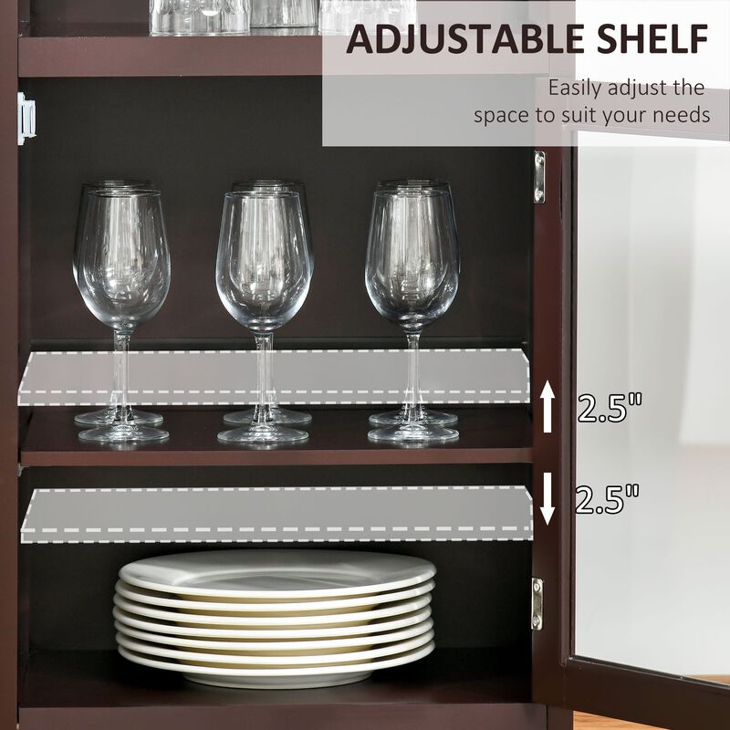 Espresso Wine Storage: Cabinet with 4-Bottle Rack and Acrylic Door