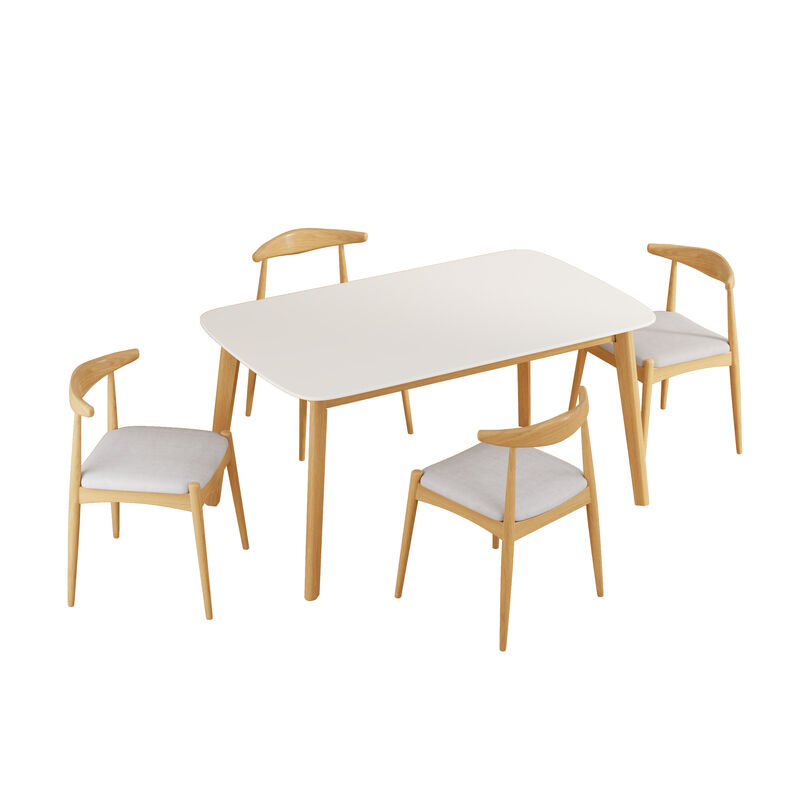 Merax 5-Piece Mid-Century Modern Dining Set for 4 Person