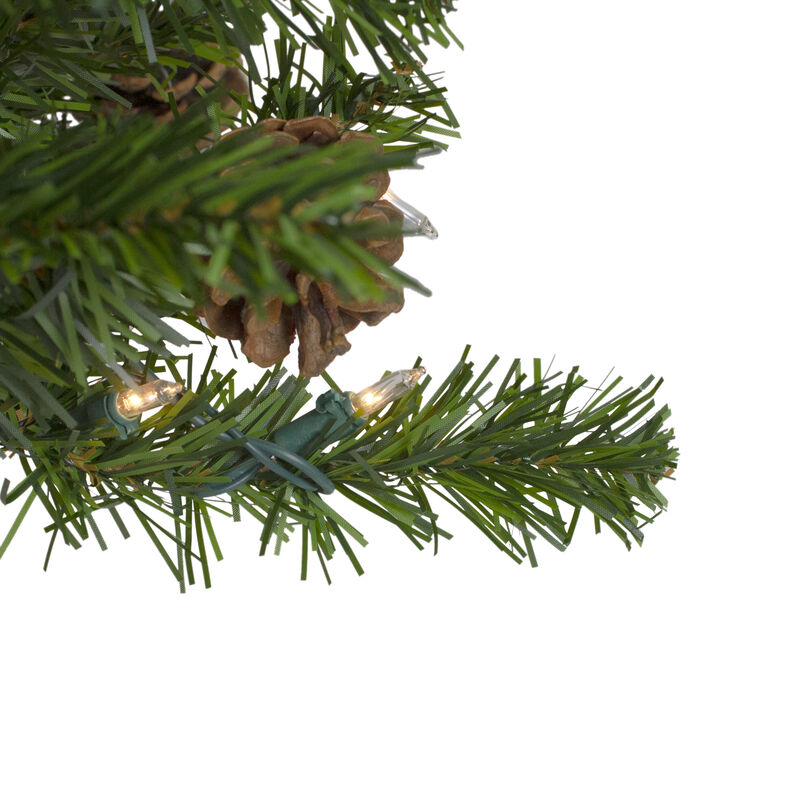 3' Pre-Lit Canadian Pine with Pine Cones Artificial Christmas Tree - Clear Lights