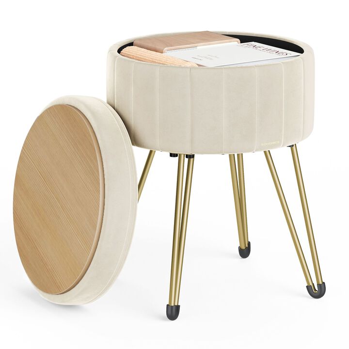 Vanity Stool Chair with Storage - Stylish and Functional Makeup Seat with Hidden Storage
