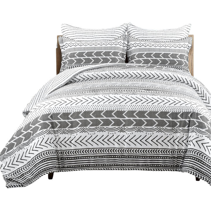 5-Piece Scandinavian Comforter Set – Chevron Pattern in Lightweight Soft Fabric