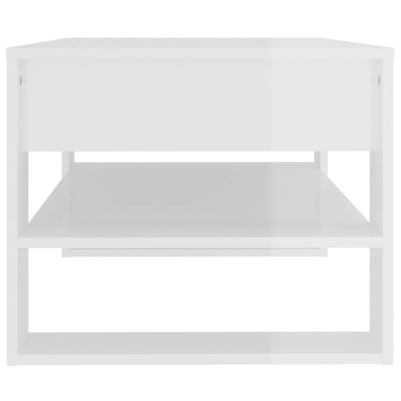 vidaXL Coffee Table High Gloss White 40.2"x21.7"x17.7" Engineered Wood