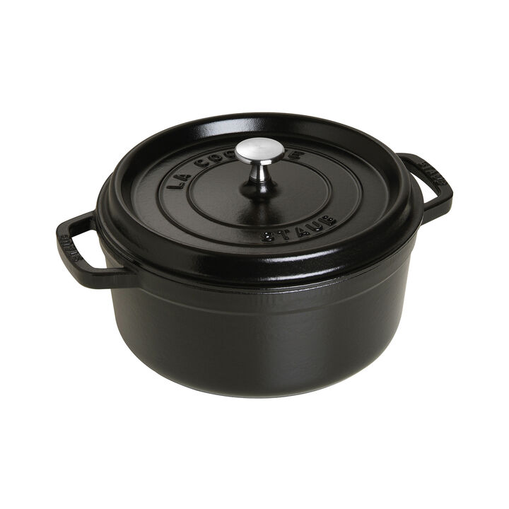Staub Cast Iron Round Cocotte, Dutch Oven, 4-quart, serves 3-4, Made in France, White