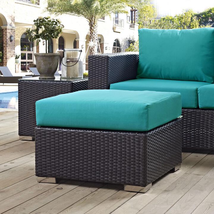 Modway Convene Outdoor Patio Fabric Square Ottoman