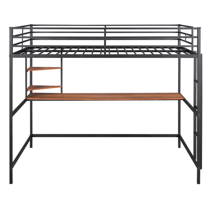 Merax Metal Loft Bed with Desk for Kids Teens Adults