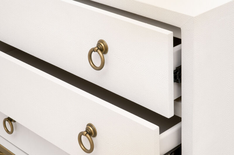 Pearl Shagreen 3-Drawer Nightstand