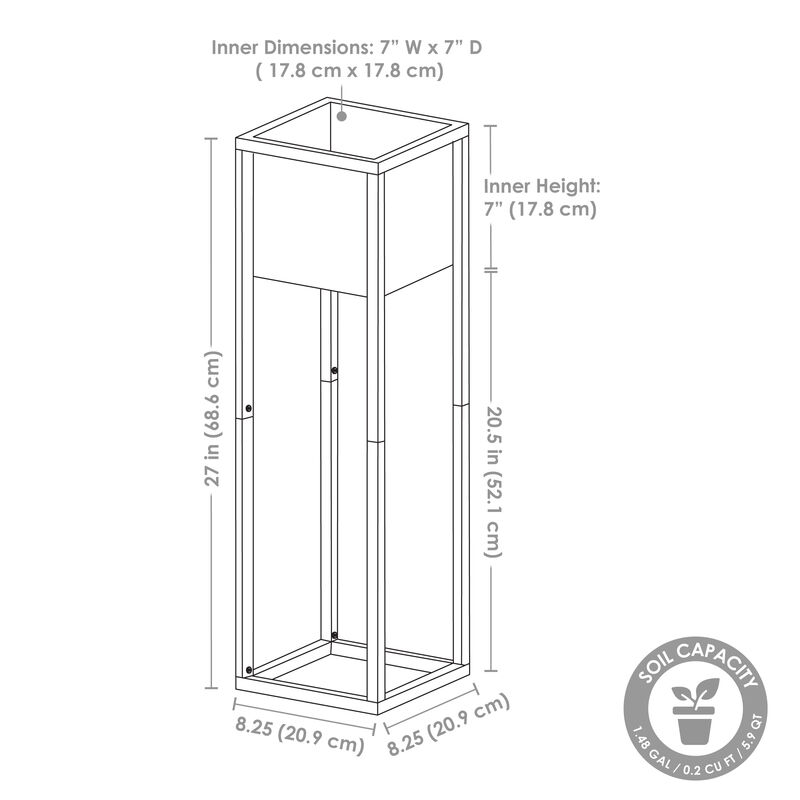 Modern Simplicity 27" H Outdoor Elevated Planter - 2-Pack