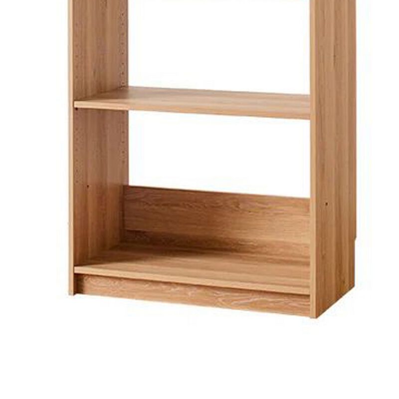 Dee Modular Closet System, 1 Metal Hanging Rod and 1 Shelf, Oak Brown