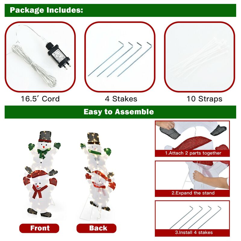 Snowman Xmas Decorations with UL Certified Plug