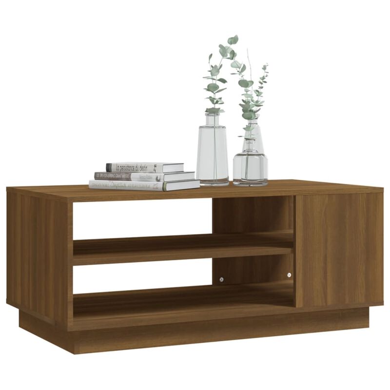 vidaXL Coffee Table Brown Oak 40.2"x21.7"x21.7" Chipboard