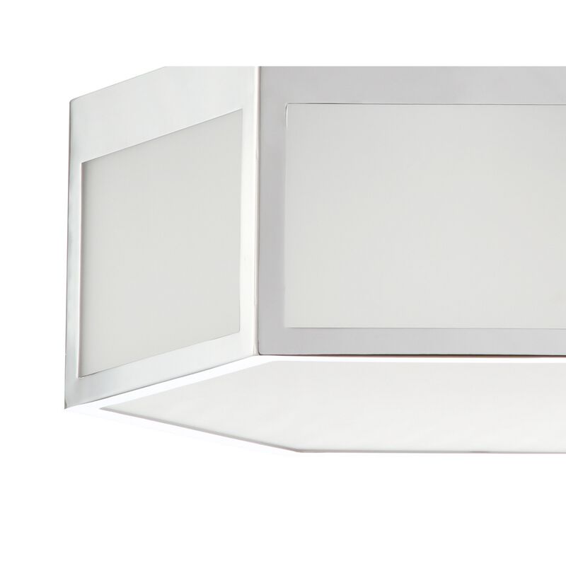 Moderno Hexagon Metal/Frosted Glass LED Flush Mount