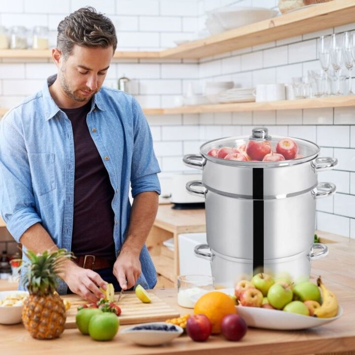 Hivvago 11 Quart Stainless Steel Steamer / Fruit Vegetable Juicer