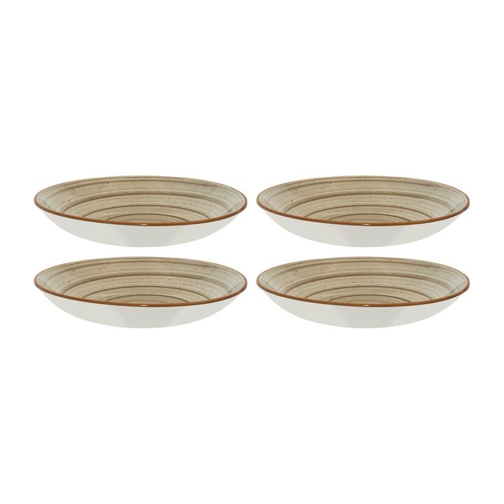 Terrain dia.9" h:2" 34 oz. Round Brown Porcelain Bowl (Set of 4)