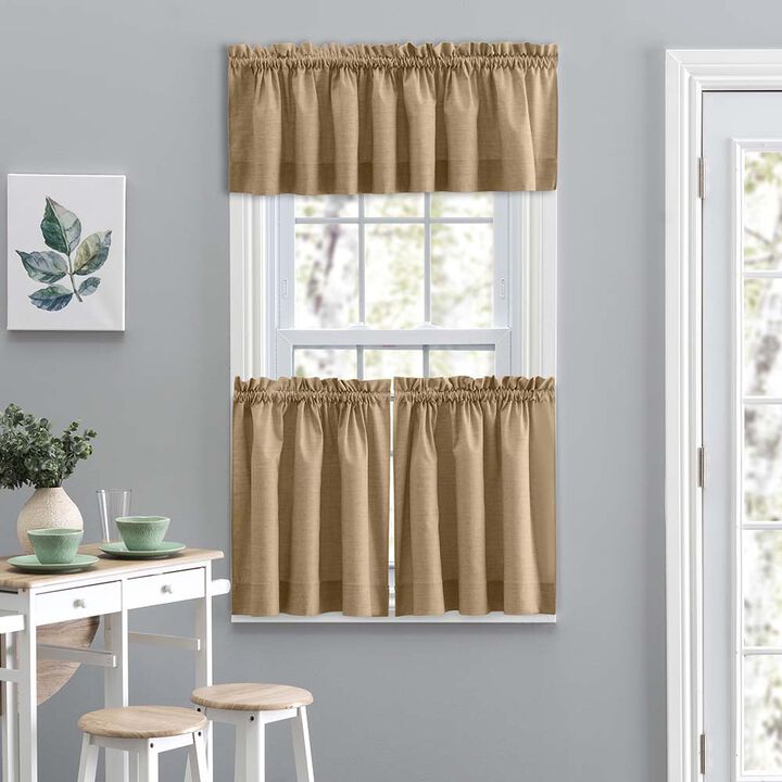 Ellis Curtain Lisa Solid Color Poly Cotton Duck Fabric Tailored Tier