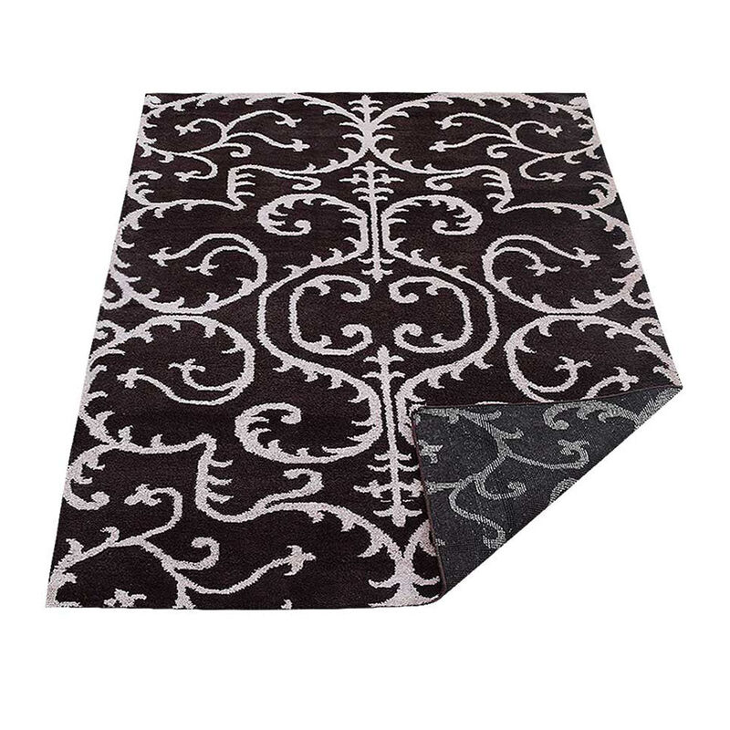 Rugsotic Carpets Hand Knotted Silk 3'x5' Area Rug Contemporary Brown Beige NS3313