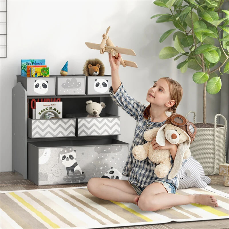 Toy Organizer with Storage Box Kids' Storage Shelf for Toys, Books & Clothes